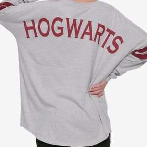 Harry Potter Hogwarts Oversized Long Sleeve Dropped Shoulder T-Shirt Size Large